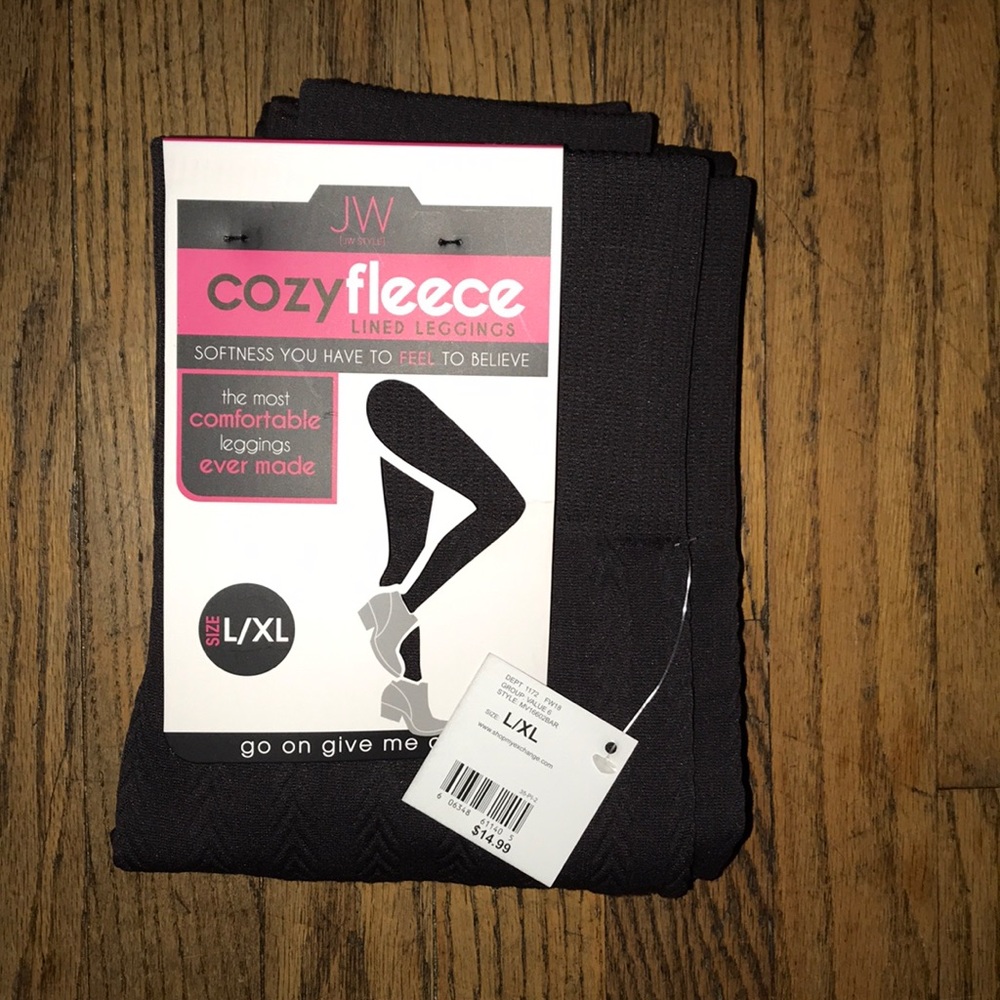 Brown fleece-lined leggings